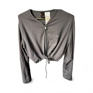 Nike Alpha Project Women's Charcoal Bomber style Cropped Jacket NWOT Sz. L 12-14